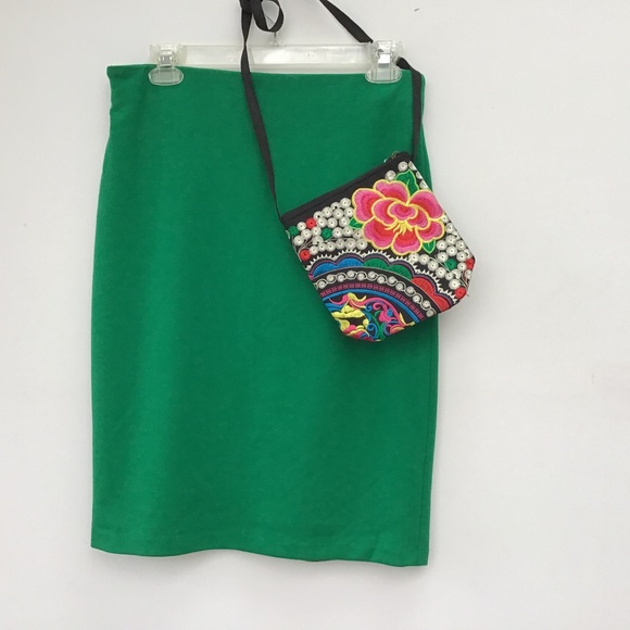 Green fashion zipper back skirt  A-line - Picture 2 of 4